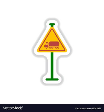 In paper sticker style warning vector image
