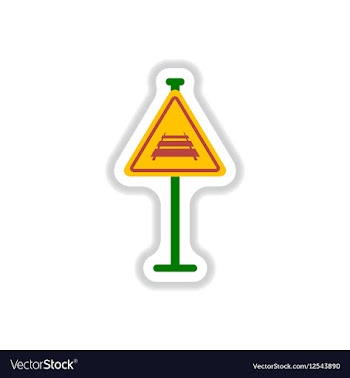 In paper sticker style Warning vector image