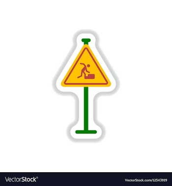 In paper sticker style warning vector image