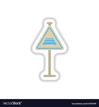 In paper sticker style warning vector image