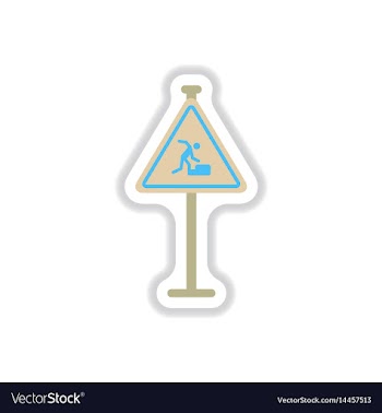 In paper sticker style warning vector image