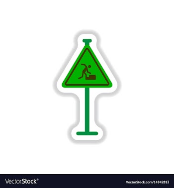 In paper sticker style warning vector image