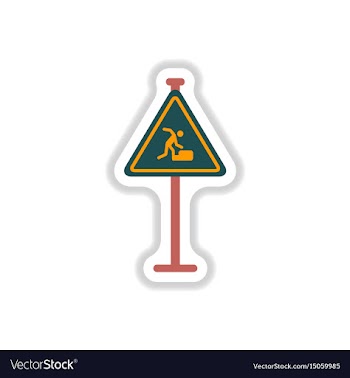 In paper sticker style warning vector image