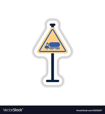 In paper sticker style warning vector image