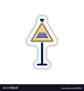 In paper sticker style warning vector image