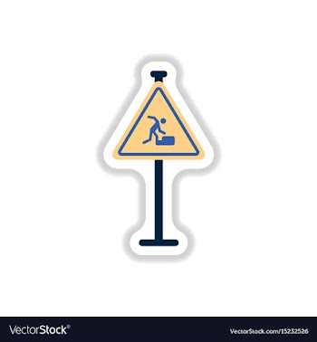 In paper sticker style warning vector image