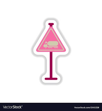 In paper sticker style warning vector image