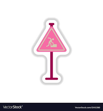 In paper sticker style warning vector image