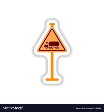 In paper sticker style warning vector image