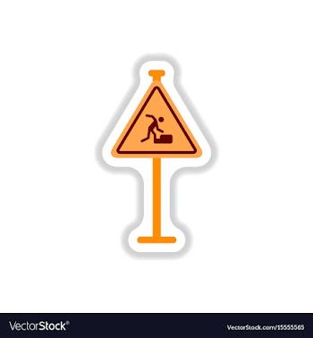 In paper sticker style warning vector image