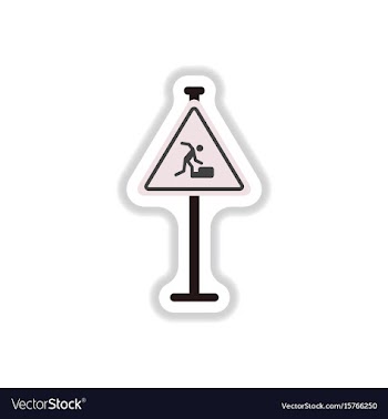 In paper sticker style warning vector image