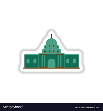 In paper sticker style white vector image