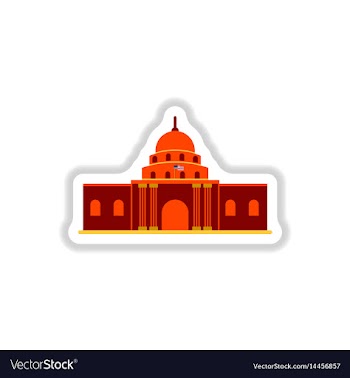 In paper sticker style white vector image