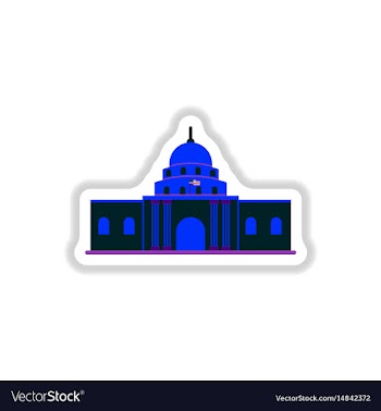 In paper sticker style white vector image