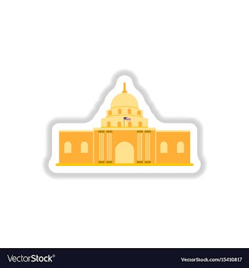 In paper sticker style white vector image
