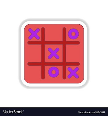 In paper sticker style x o vector image