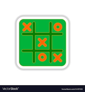 In paper sticker style x o vector image
