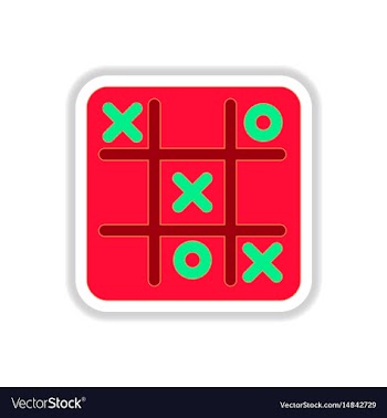 In paper sticker style x o vector image