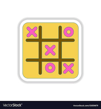 In paper sticker style x o vector image