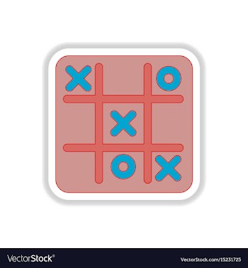 In paper sticker style x o vector image