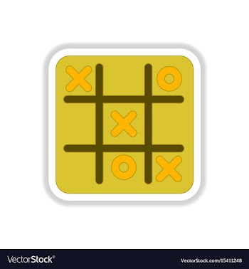 In paper sticker style x o vector image