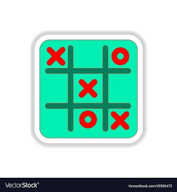 In paper sticker style x o vector image