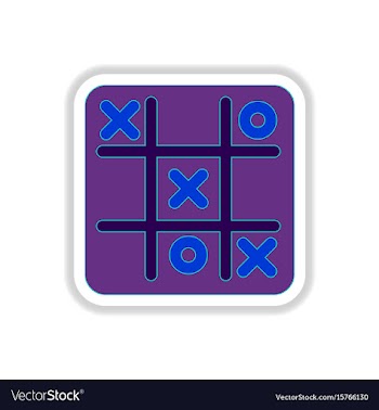 In paper sticker style x o vector image