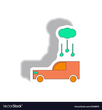 In sticker design hail falling vector image