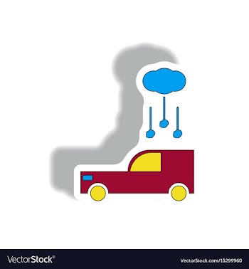 In sticker design hail falling vector image