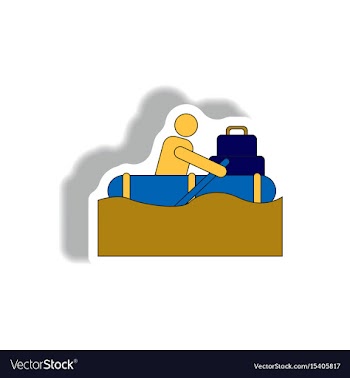 In sticker design of man on vector image