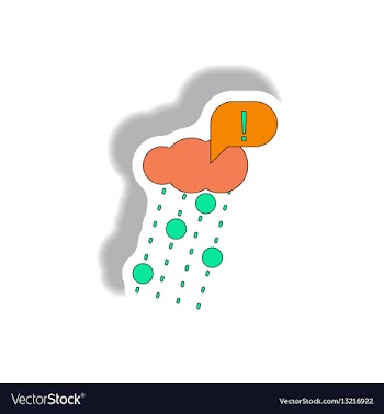 In sticker design of rain with vector image