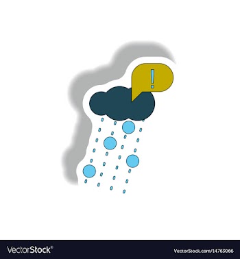 In sticker design of rain with vector image