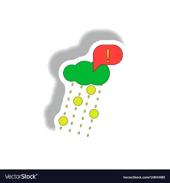 In sticker design of rain with vector image