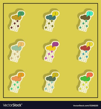 In sticker design of rain with vector image