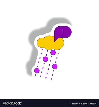 In sticker design of rain with vector image