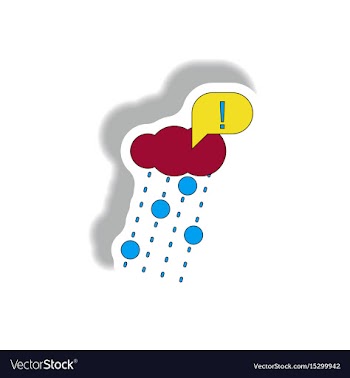 In sticker design of rain with vector image