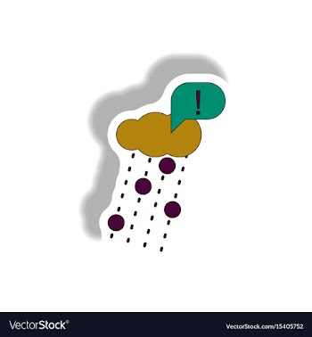 In sticker design of rain with vector image