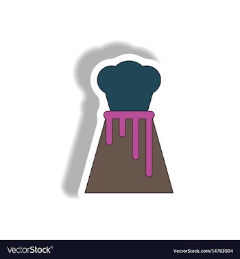 In sticker design of volcano vector image