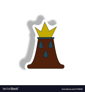 In sticker design of volcano vector image