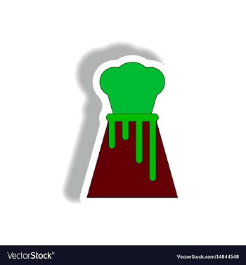 In sticker design of volcano vector image