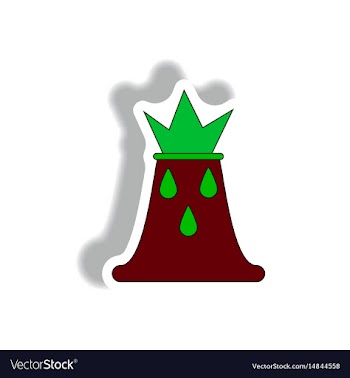 In sticker design of volcano vector image