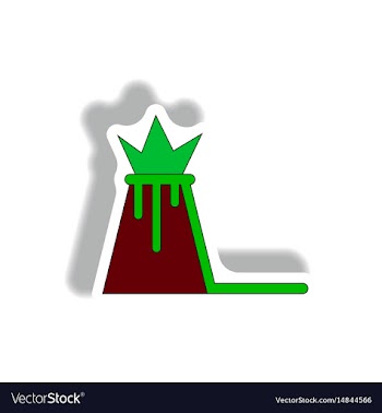 In sticker design of volcano vector image
