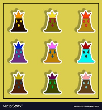 In sticker design of volcano vector image