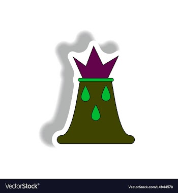 In sticker design of volcano vector image