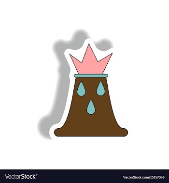 In sticker design of volcano vector image