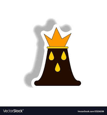 In sticker design of volcano vector image