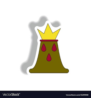 In sticker design of volcano vector image