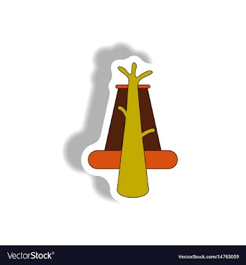 In sticker style of volcano vector image