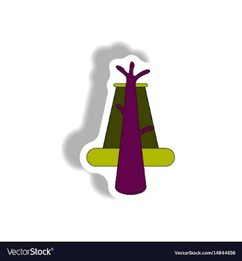 In sticker style of volcano vector image
