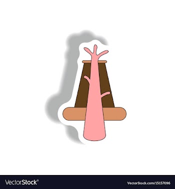 In sticker style of volcano vector image